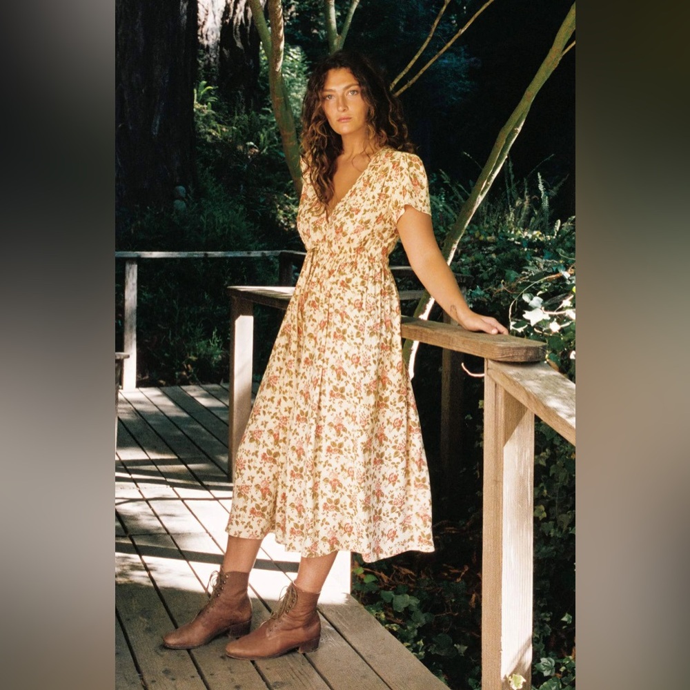 New With Tags Christy Dawn Upcycled Simple Dawn Dress Buttercream Rose Sz M